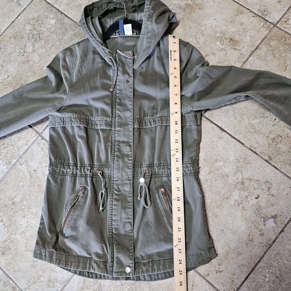 H&M Divided 100% Cotton Army Green Jacket Size 6 - Picture 8 of 8